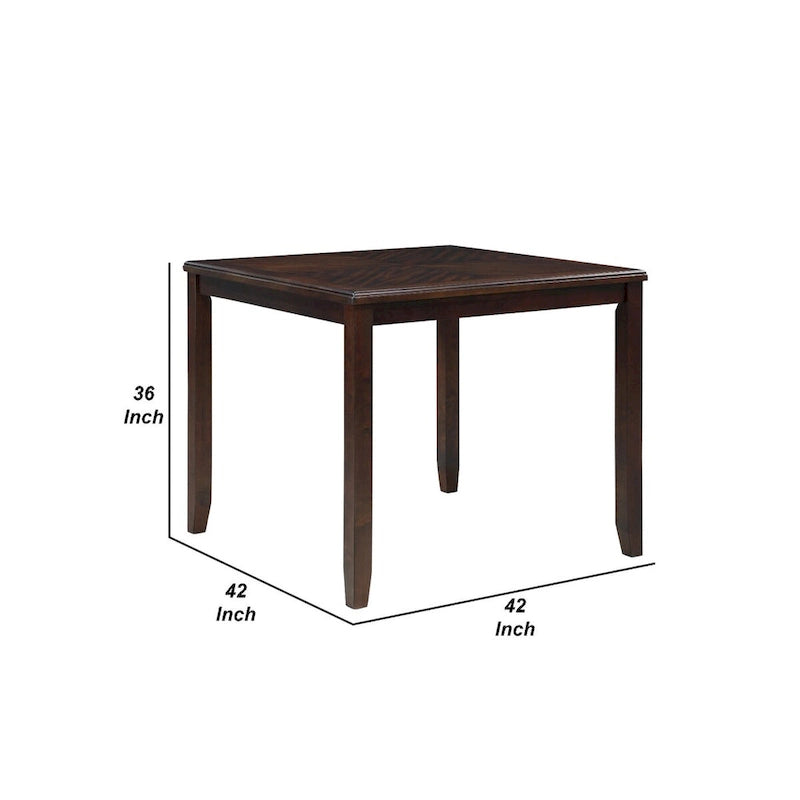 Ensemble table et comptoir Gary 42 pouces, 5 pièces, brun cerisier
