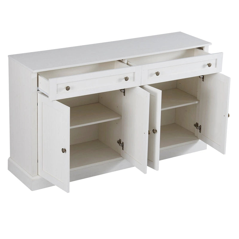 Armoire de rangement blanche avec tiroirs et étagères réglables - 58,3 cm (L) x 15,8 cm (P) x 33,9 cm (H)