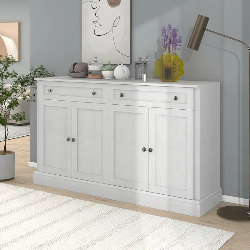 Armoire de rangement blanche avec tiroirs et étagères réglables - 58,3 cm (L) x 15,8 cm (P) x 33,9 cm (H)