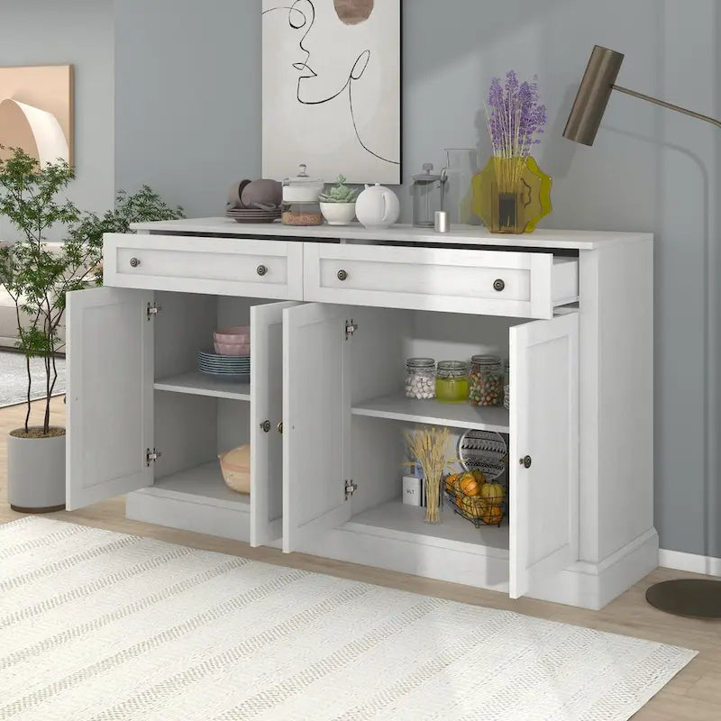 Armoire de rangement blanche avec tiroirs et étagères réglables - 58,3 cm (L) x 15,8 cm (P) x 33,9 cm (H)