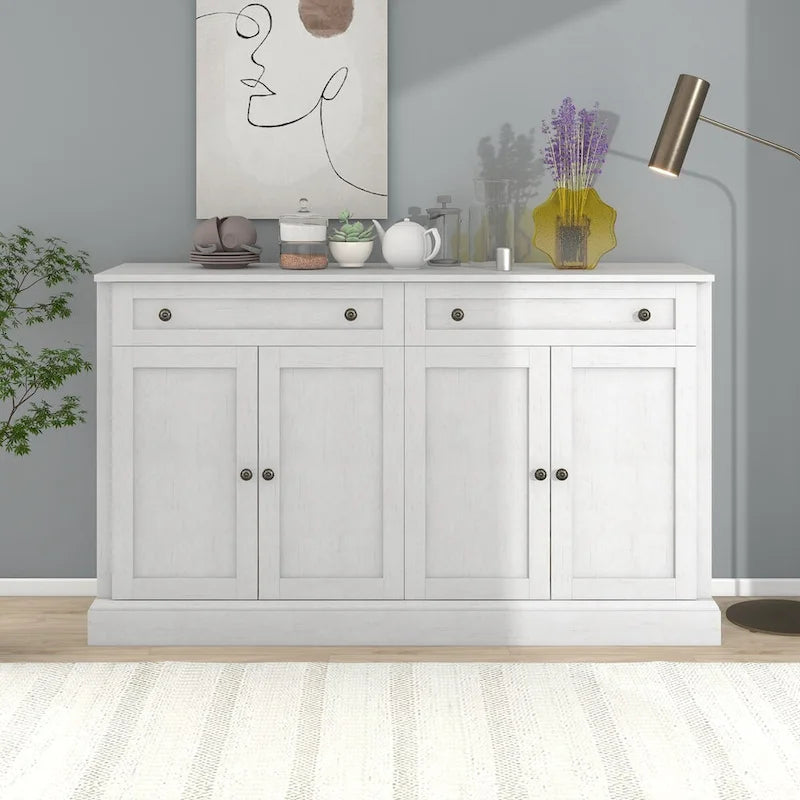 Armoire de rangement blanche avec tiroirs et étagères réglables - 58,3 cm (L) x 15,8 cm (P) x 33,9 cm (H)