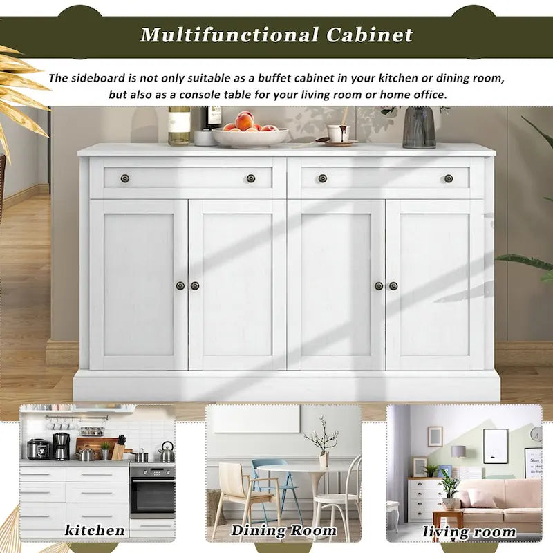 Armoire de rangement blanche avec tiroirs et étagères réglables - 58,3 cm (L) x 15,8 cm (P) x 33,9 cm (H)