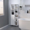 Armoire à linge moderne blanche à 9 étagères pour salle de bain