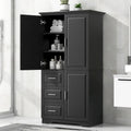 Armoire de rangement haute et large avec portes et trois tiroirs