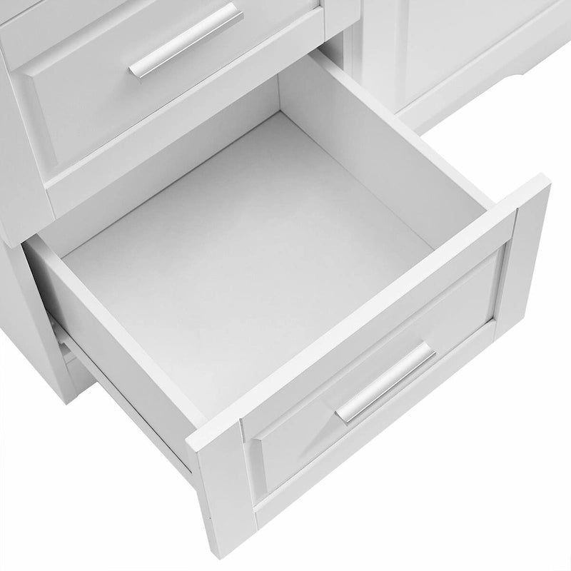 Armoire de rangement haute et large avec portes et trois tiroirs