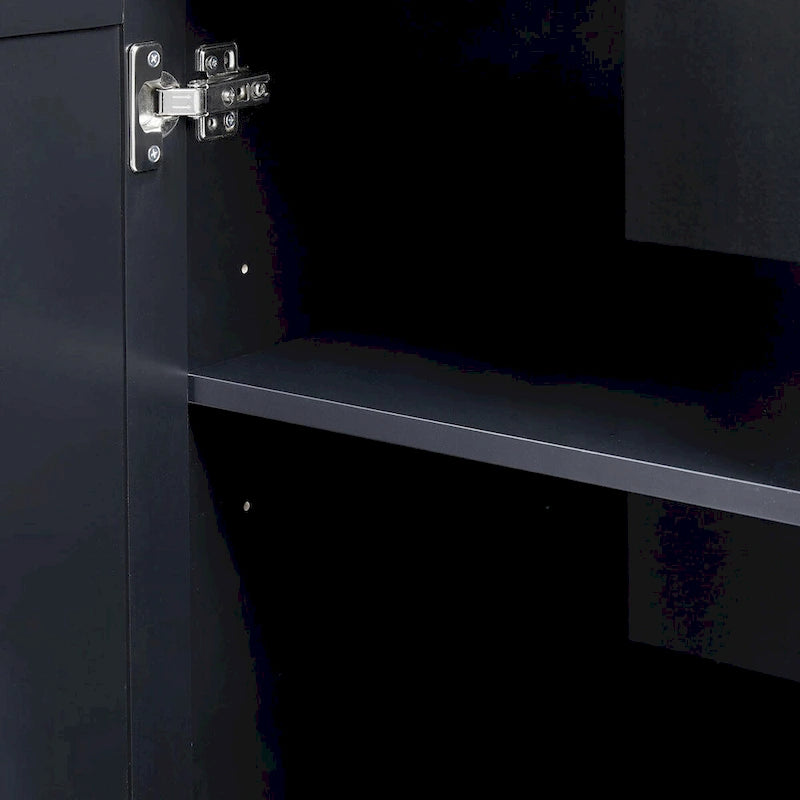 Armoire de rangement haute et large avec portes et trois tiroirs