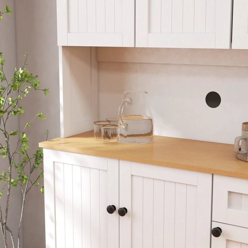 Armoire de rangement de cuisine 71 avec étagères réglables, 6 portes et 1 tiroir