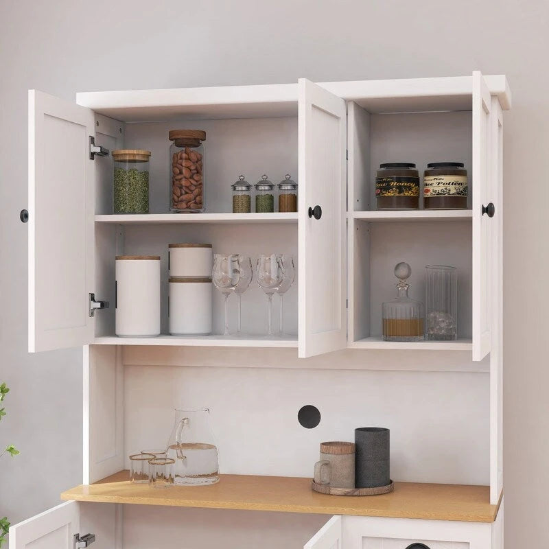 Armoire de rangement de cuisine 71 avec étagères réglables, 6 portes et 1 tiroir