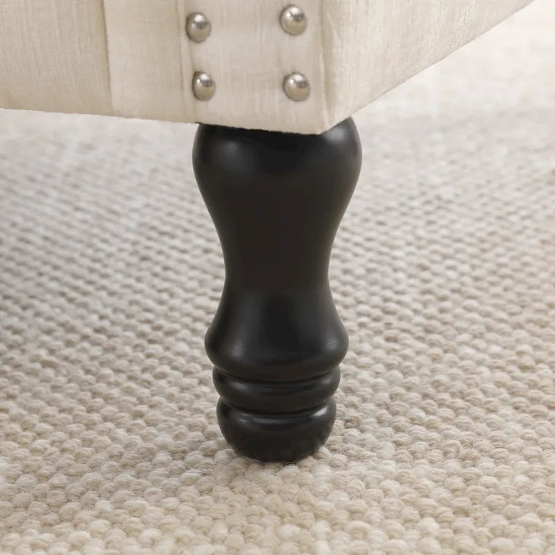 Fauteuil d'appoint moderne rembourré avec garniture cloutée (ensemble de 2)