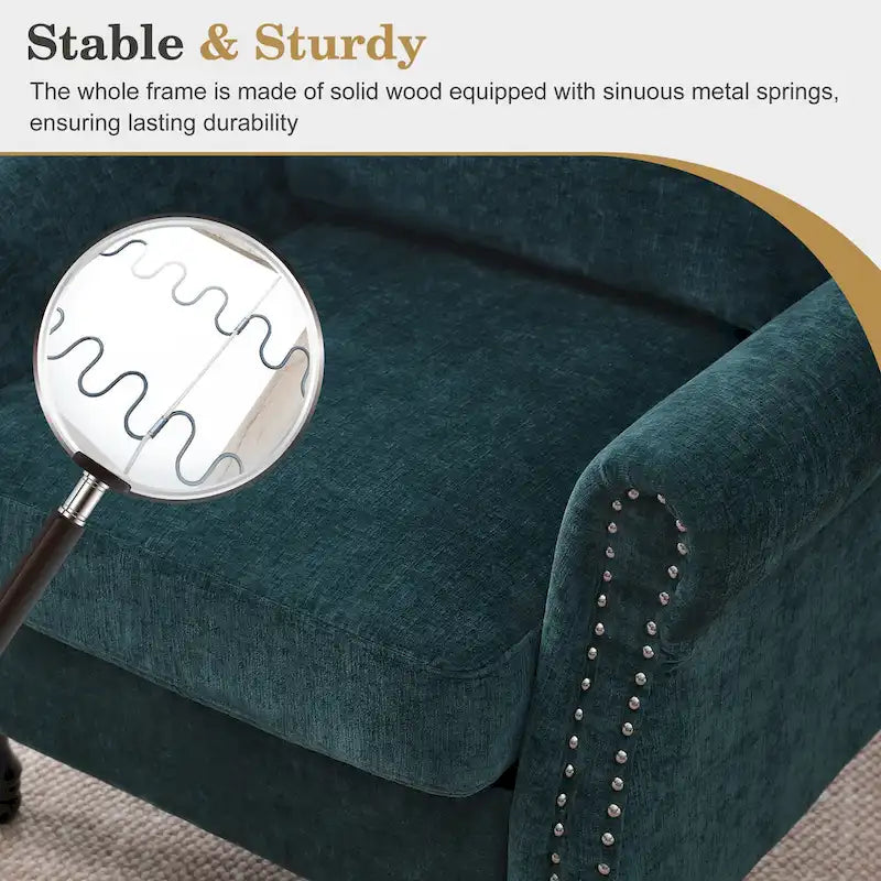 Fauteuil d'appoint moderne rembourré avec garniture cloutée (ensemble de 2)
