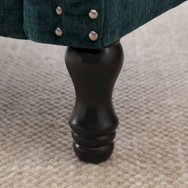 Fauteuil d'appoint moderne rembourré avec garniture cloutée (ensemble de 2)