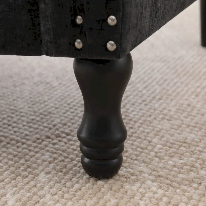 Fauteuil d'appoint moderne rembourré avec garniture cloutée (ensemble de 2)