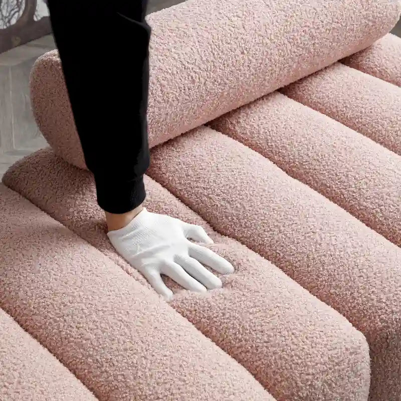 Banc de bout de lit moderne en tissu sherpa