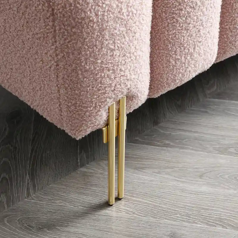 Banc de bout de lit moderne en tissu sherpa