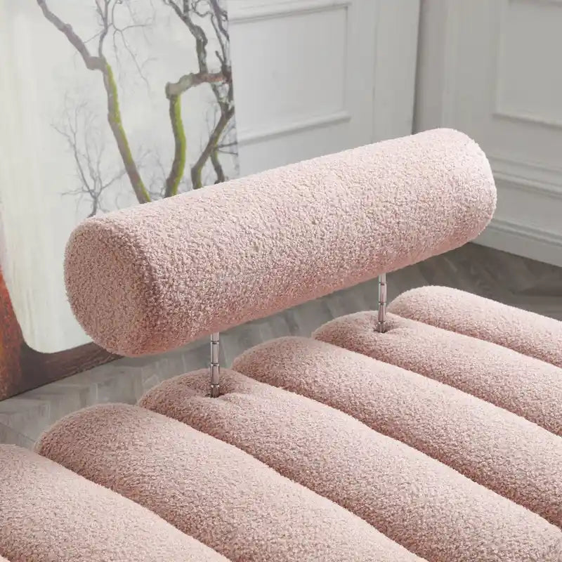 Banc de bout de lit moderne en tissu sherpa