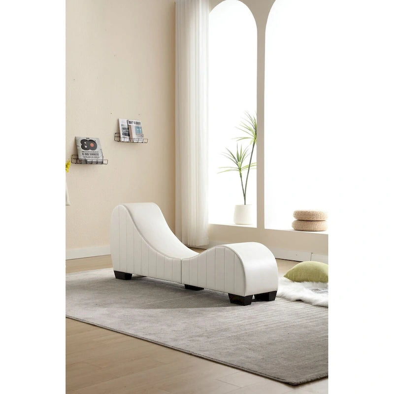 Collection de chaises longues de yoga en similicuir moderne incurvées, directement du fabricant, pour s'étirer et se détendre.