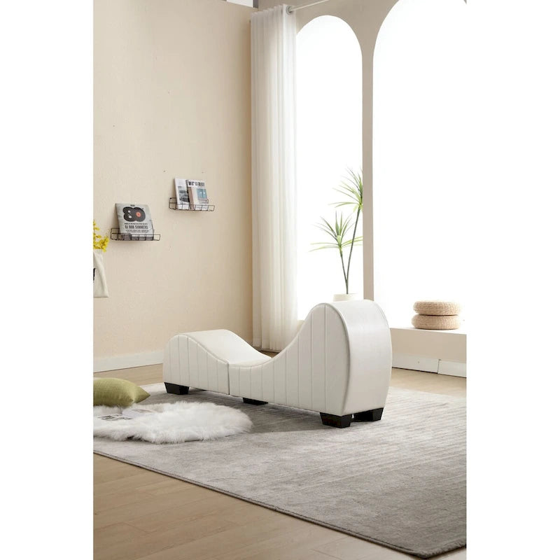 Collection de chaises longues de yoga en similicuir moderne incurvées, directement du fabricant, pour s'étirer et se détendre.