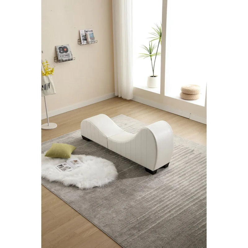 Collection de chaises longues de yoga en similicuir moderne incurvées, directement du fabricant, pour s'étirer et se détendre.