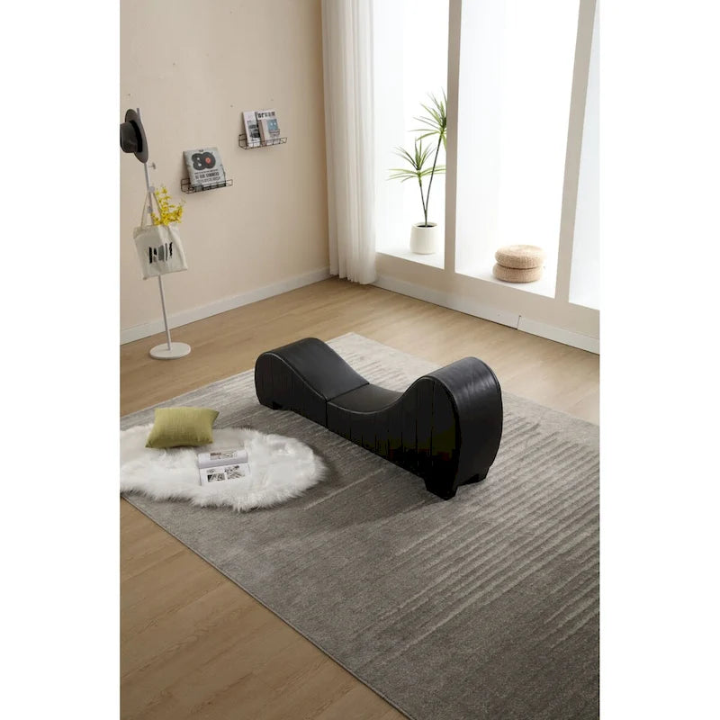 Collection de chaises longues de yoga en similicuir moderne incurvées, directement du fabricant, pour s'étirer et se détendre.