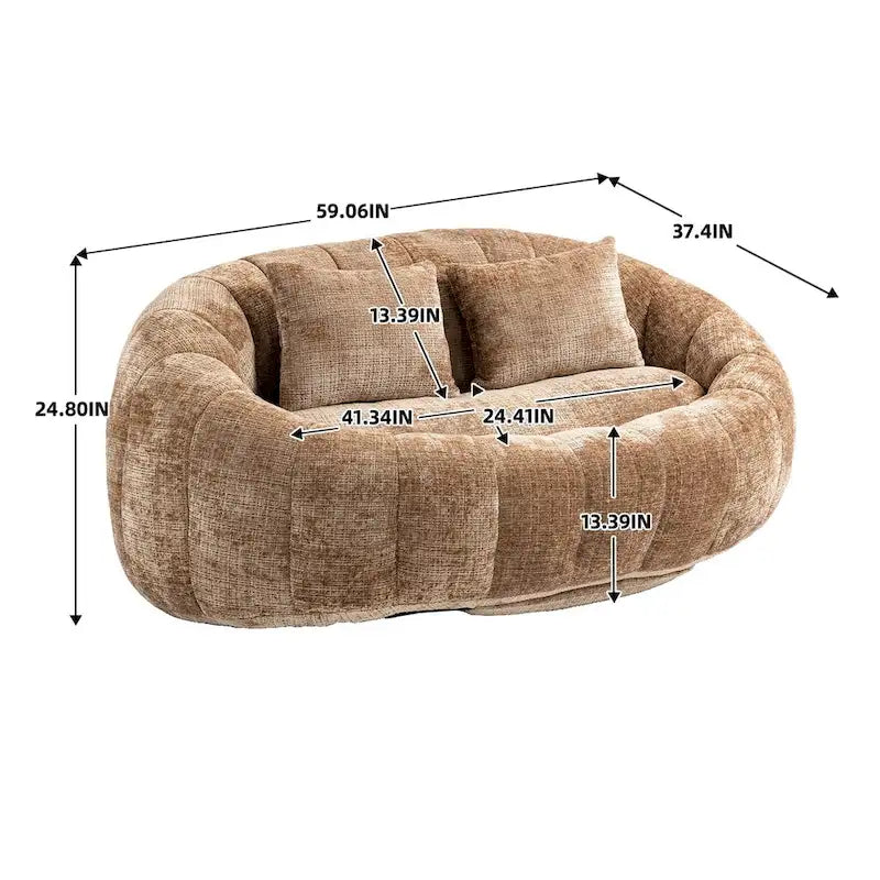 Pouf canapé, canapé relax, fauteuil pouf confortable et durable à dossier haut pour adultes et enfants, intérieur et extérieur
