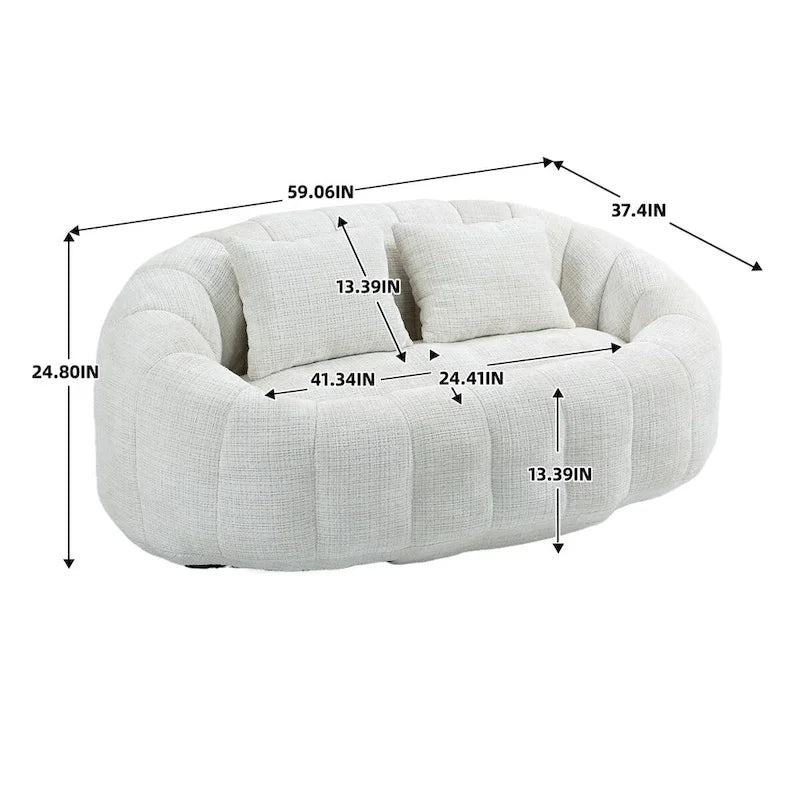 Pouf canapé, canapé relax, fauteuil pouf confortable et durable à dossier haut pour adultes et enfants, intérieur et extérieur