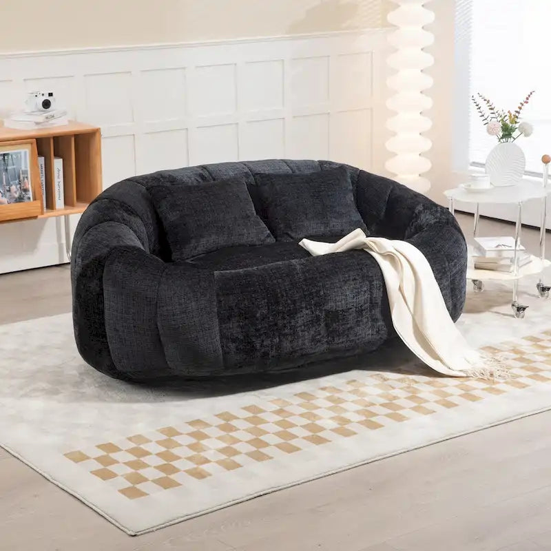 Pouf canapé, canapé relax, fauteuil pouf confortable et durable à dossier haut pour adultes et enfants, intérieur et extérieur