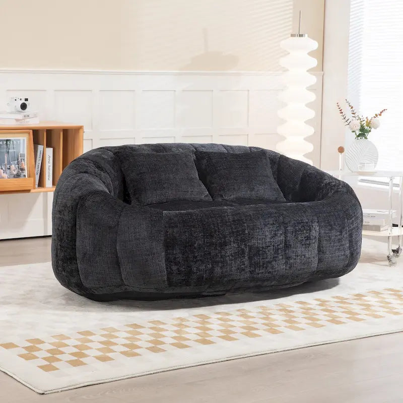 Pouf canapé, canapé relax, fauteuil pouf confortable et durable à dossier haut pour adultes et enfants, intérieur et extérieur