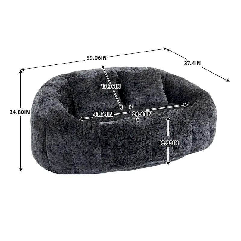 Pouf canapé, canapé relax, fauteuil pouf confortable et durable à dossier haut pour adultes et enfants, intérieur et extérieur