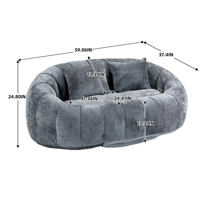 Pouf canapé, canapé relax, fauteuil pouf confortable et durable à dossier haut pour adultes et enfants, intérieur et extérieur