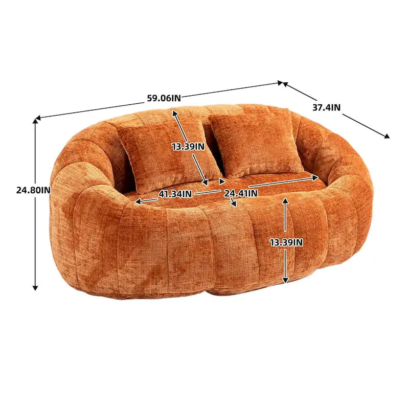 Pouf canapé, canapé relax, fauteuil pouf confortable et durable à dossier haut pour adultes et enfants, intérieur et extérieur