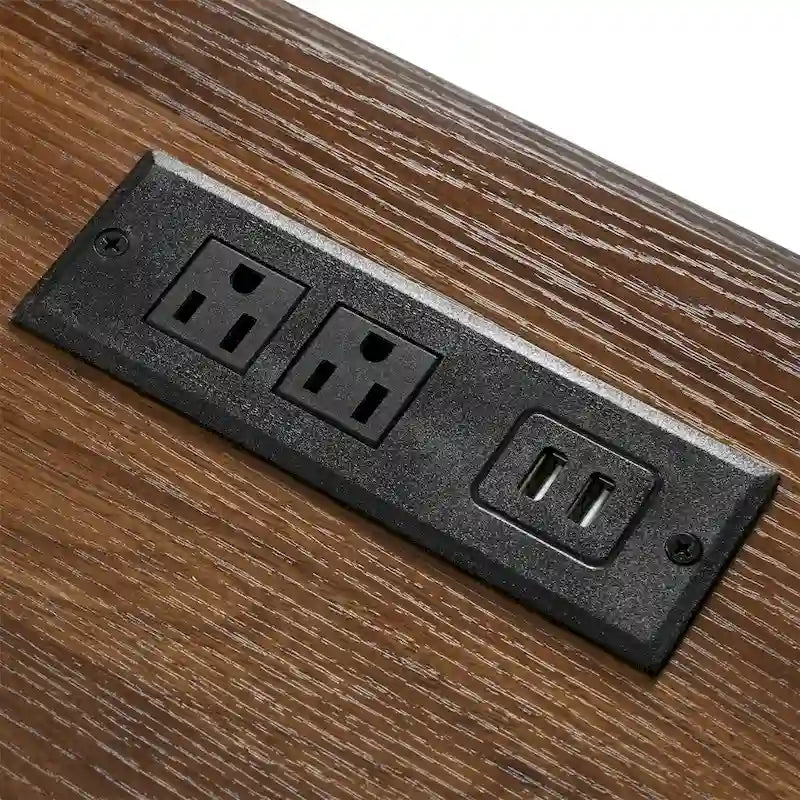 Îlot de cuisine de style campagnard de 53,7 pouces avec prise électrique