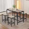 Ensemble de table de bar compacte moderne en chêne 5 pièces