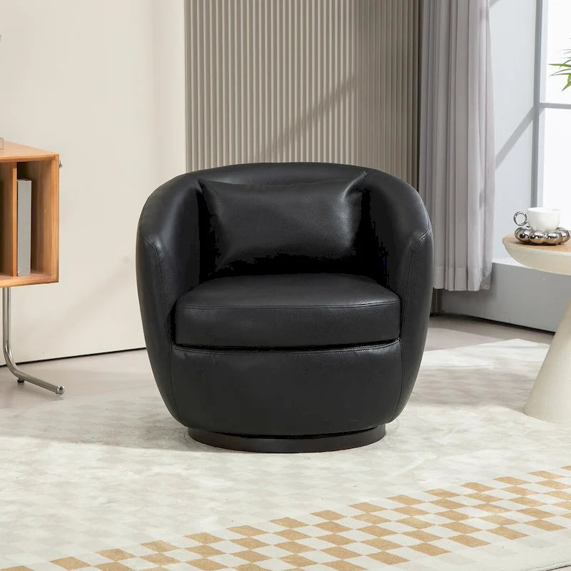 Fauteuil pivotant moderne en forme de tonneau pour salon