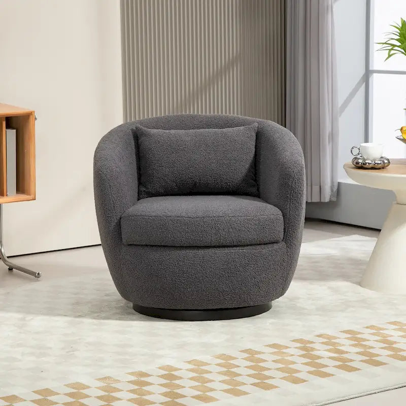 Fauteuil pivotant moderne en forme de tonneau pour salon