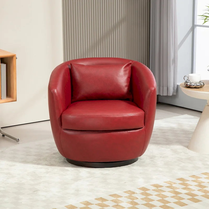Fauteuil pivotant moderne en forme de tonneau pour salon
