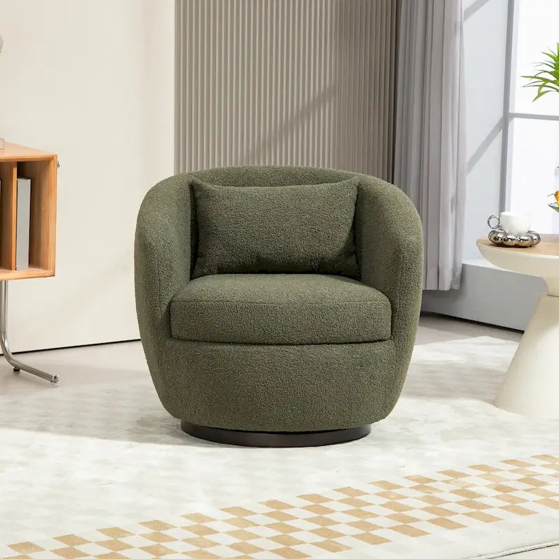 Fauteuil pivotant moderne en forme de tonneau pour salon