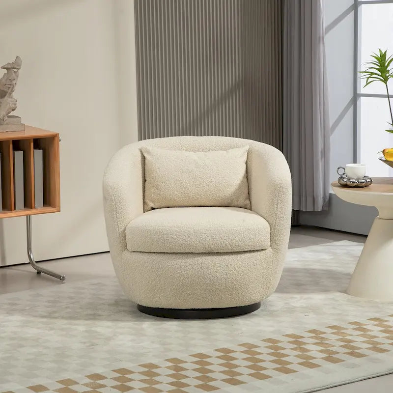 Fauteuil pivotant moderne en forme de tonneau pour salon