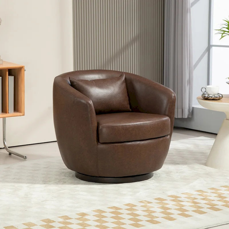 Fauteuil pivotant moderne en forme de tonneau pour salon