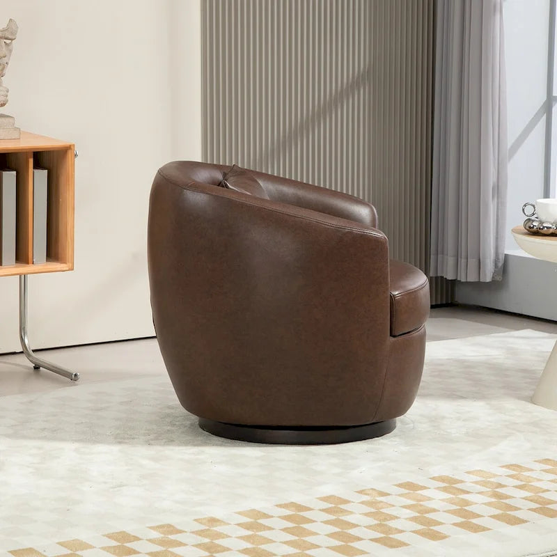 Fauteuil pivotant moderne en forme de tonneau pour salon