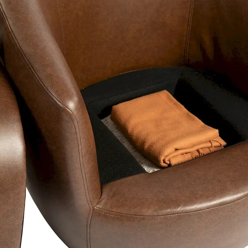 Fauteuil pivotant moderne en forme de tonneau pour salon