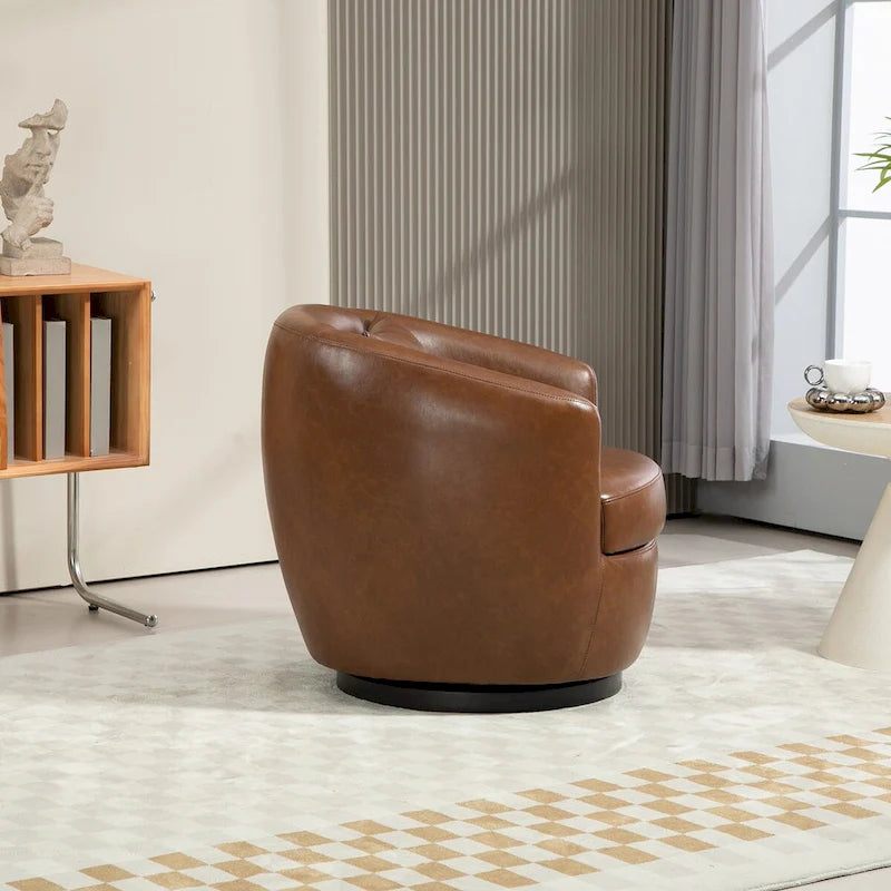 Fauteuil pivotant moderne en forme de tonneau pour salon
