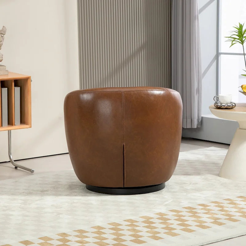 Fauteuil pivotant moderne en forme de tonneau pour salon
