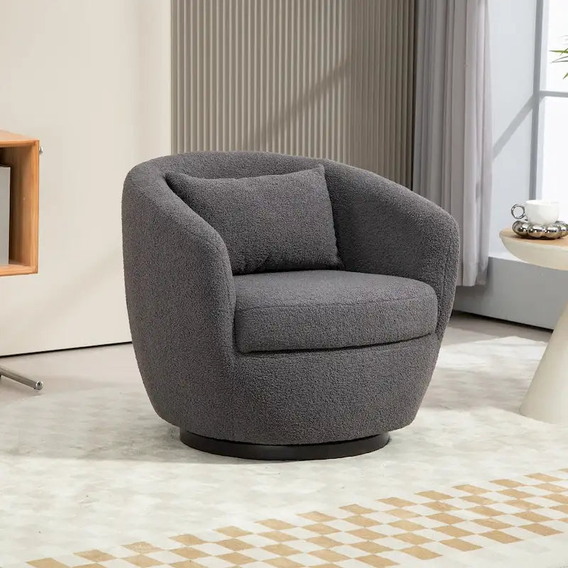 Fauteuil pivotant moderne en forme de tonneau pour salon