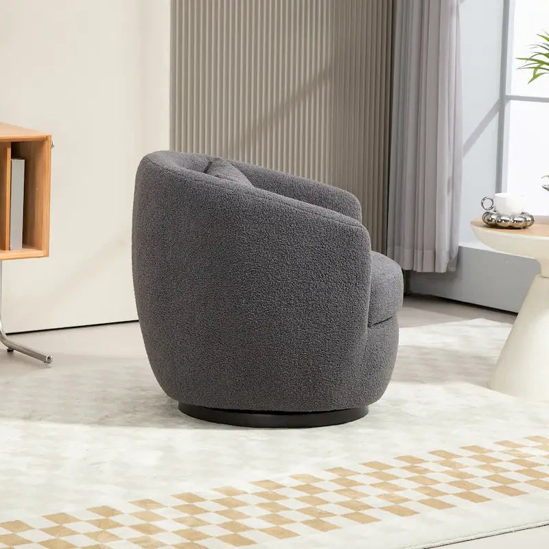 Fauteuil pivotant moderne en forme de tonneau pour salon