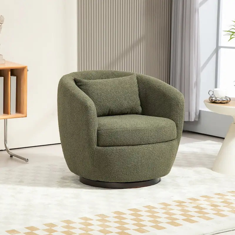 Fauteuil pivotant moderne en forme de tonneau pour salon