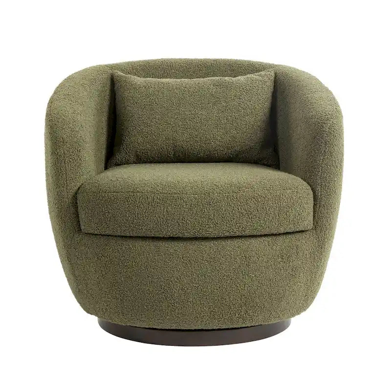 Fauteuil pivotant moderne en forme de tonneau pour salon