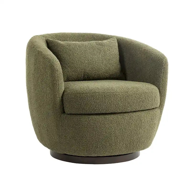 Fauteuil pivotant moderne en forme de tonneau pour salon