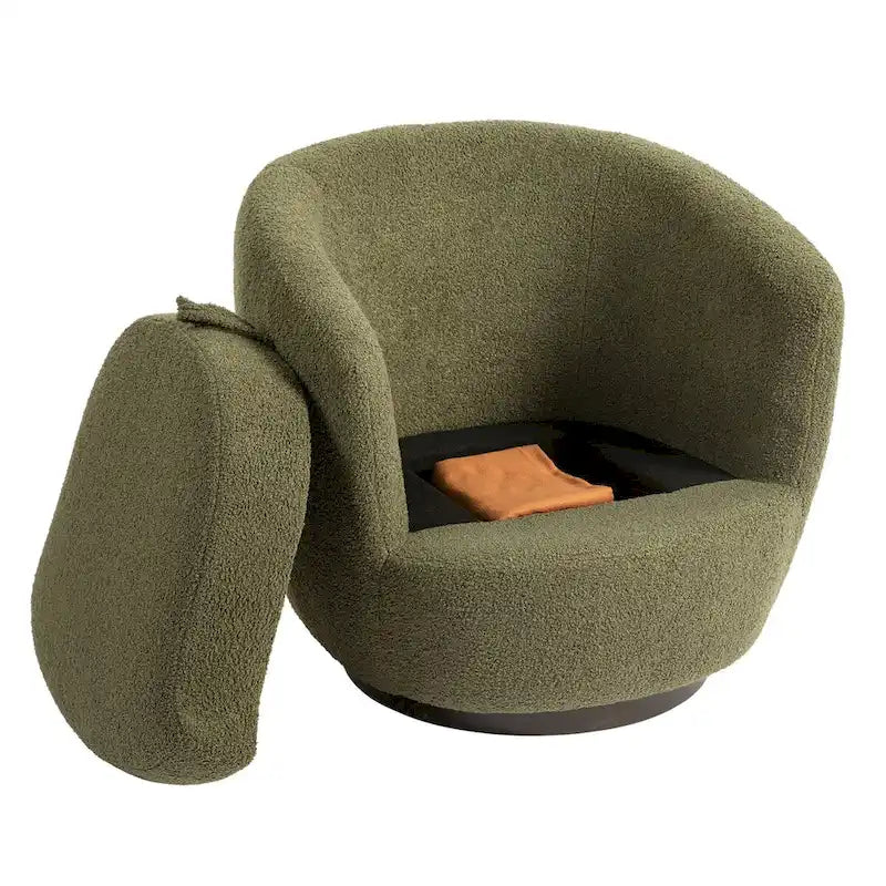 Fauteuil pivotant moderne en forme de tonneau pour salon