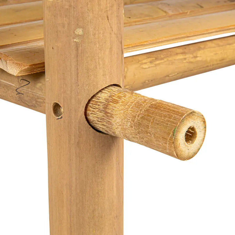 Table d'appoint en bambou avec 2 étagères