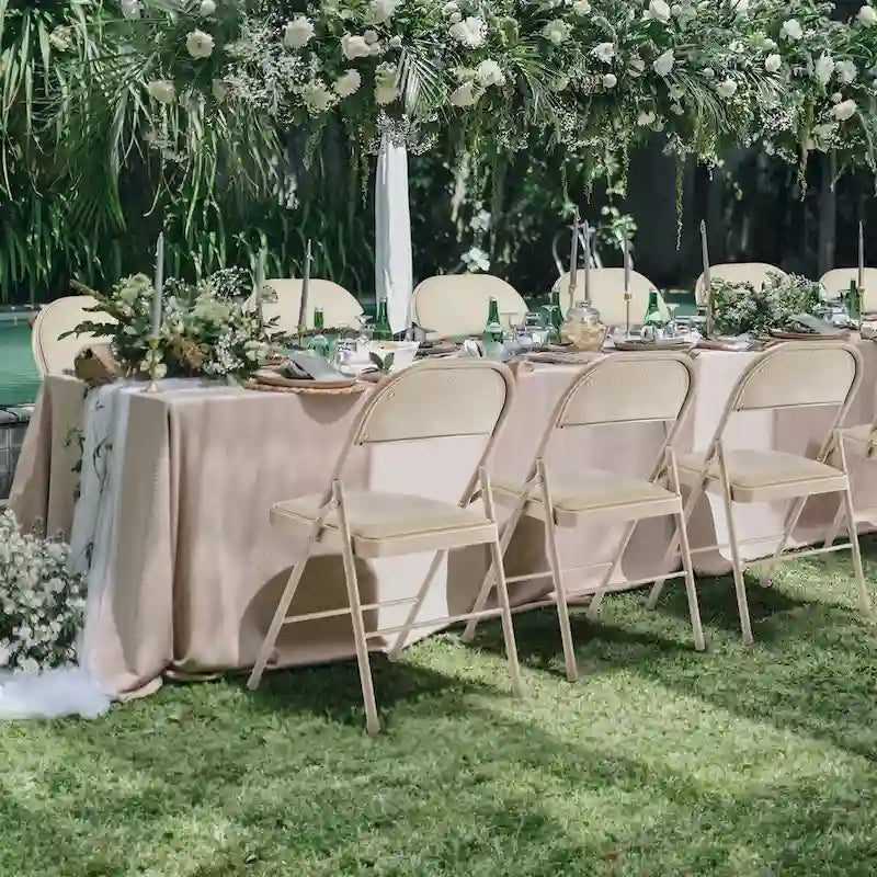 Lot de 2 chaises pliantes rembourrées en cuir, robustes et en métal, idéales pour la maison, le bureau et les fêtes.